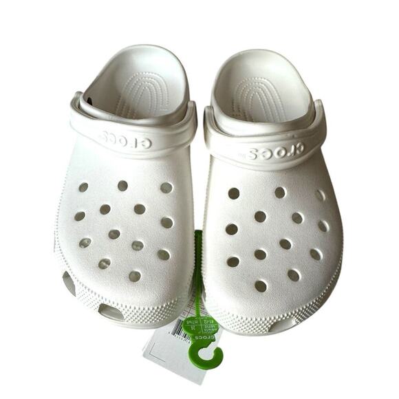 Crocs NEW White Classic Comfort Clogs With Croc Band Men’s 8 Women’s 10 - Picture 3 of 8